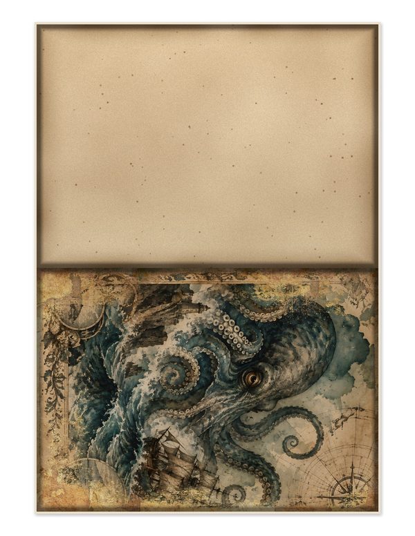 Sea Monsters Junk Journal Kit: Digital Scrapbook Paper - Pirates and Privateers - Commercial Use — image 21