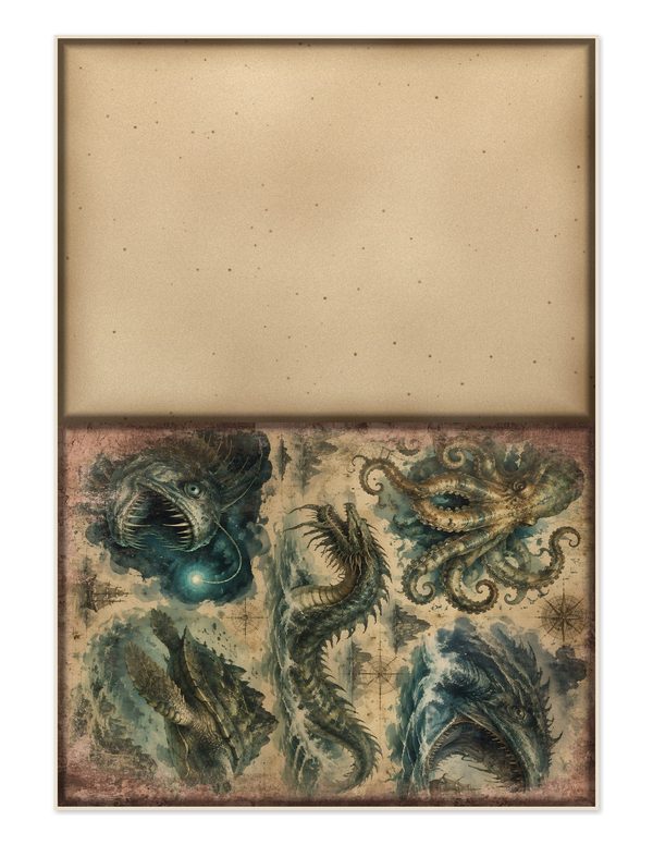 Sea Monsters Junk Journal Kit: Digital Scrapbook Paper - Pirates and Privateers - Commercial Use — image 24