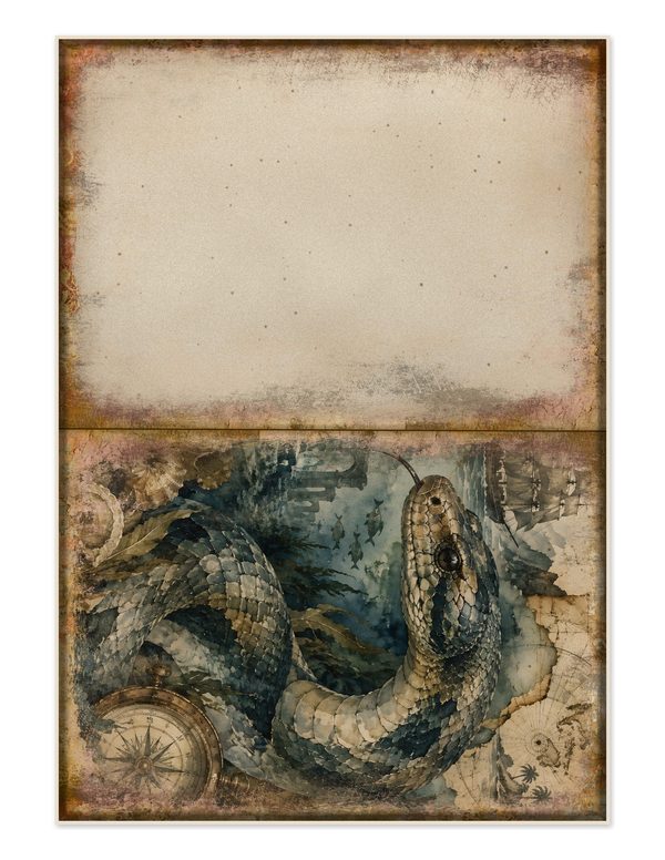 Sea Monsters Junk Journal Kit: Digital Scrapbook Paper - Pirates and Privateers - Commercial Use — image 26