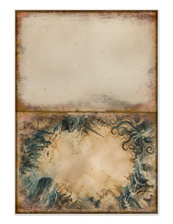 Sea Monsters Junk Journal Kit: Digital Scrapbook Paper - Pirates and Privateers - Commercial Use — image 27