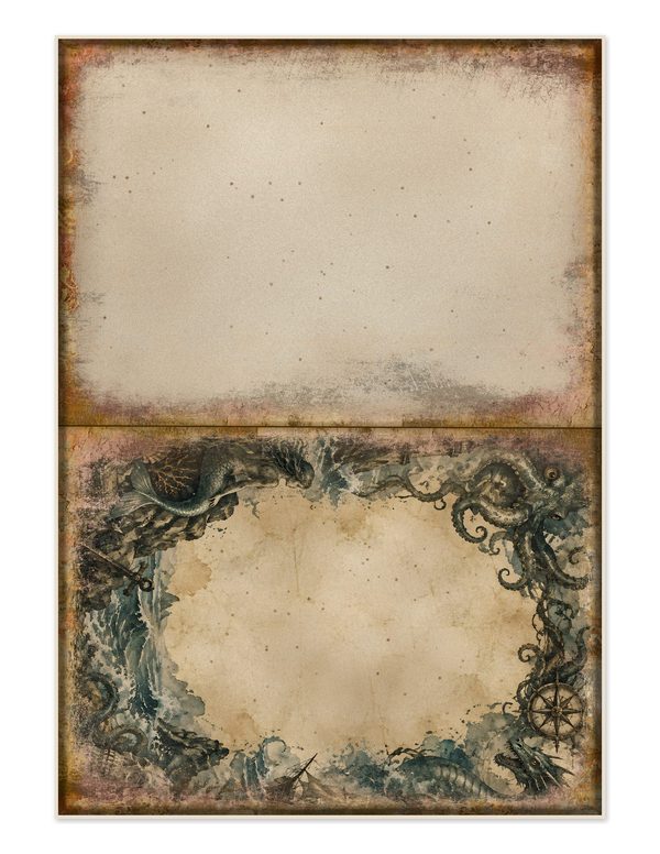 Sea Monsters Junk Journal Kit: Digital Scrapbook Paper - Pirates and Privateers - Commercial Use — image 30