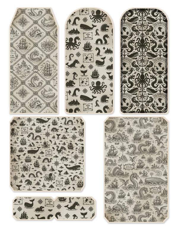 Sea Monsters Junk Journal Kit: Digital Scrapbook Paper - Pirates and Privateers - Commercial Use — image 44