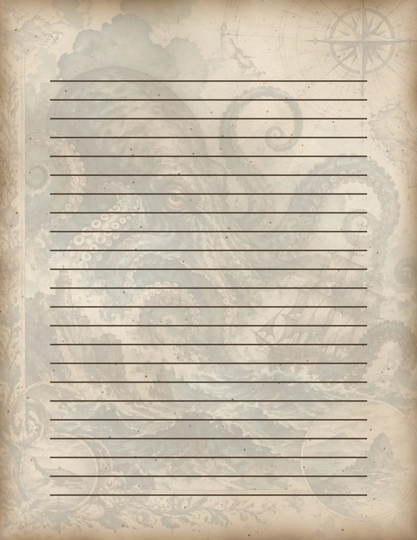 Sea Monsters Junk Journal Kit: Digital Scrapbook Paper - Pirates and Privateers - Commercial Use — image 54