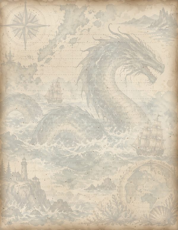 Sea Monsters Junk Journal Kit: Digital Scrapbook Paper - Pirates and Privateers - Commercial Use — image 55