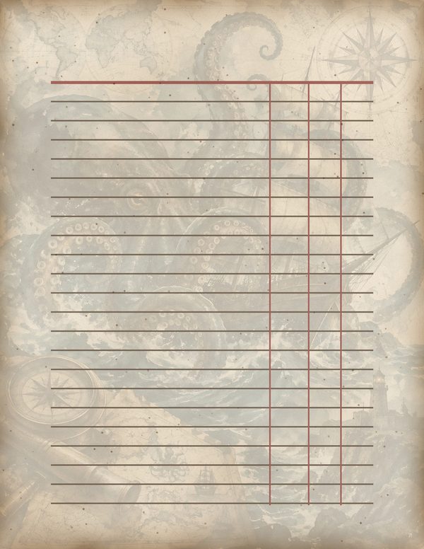 Sea Monsters Junk Journal Kit: Digital Scrapbook Paper - Pirates and Privateers - Commercial Use — image 58