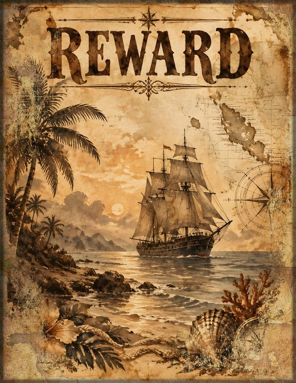 Wanted Posters Junk Journal Kit: Digital Scrapbook Paper - Pirates and Privateers - Commercial Use — image 7
