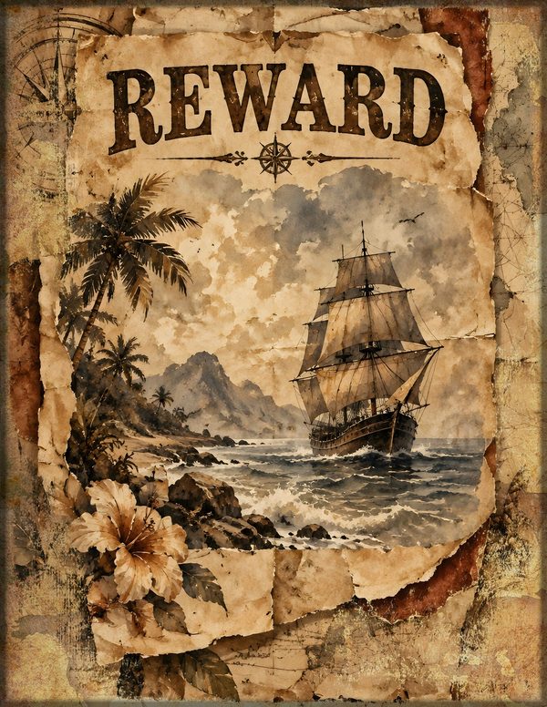 Wanted Posters Junk Journal Kit: Digital Scrapbook Paper - Pirates and Privateers - Commercial Use — image 11