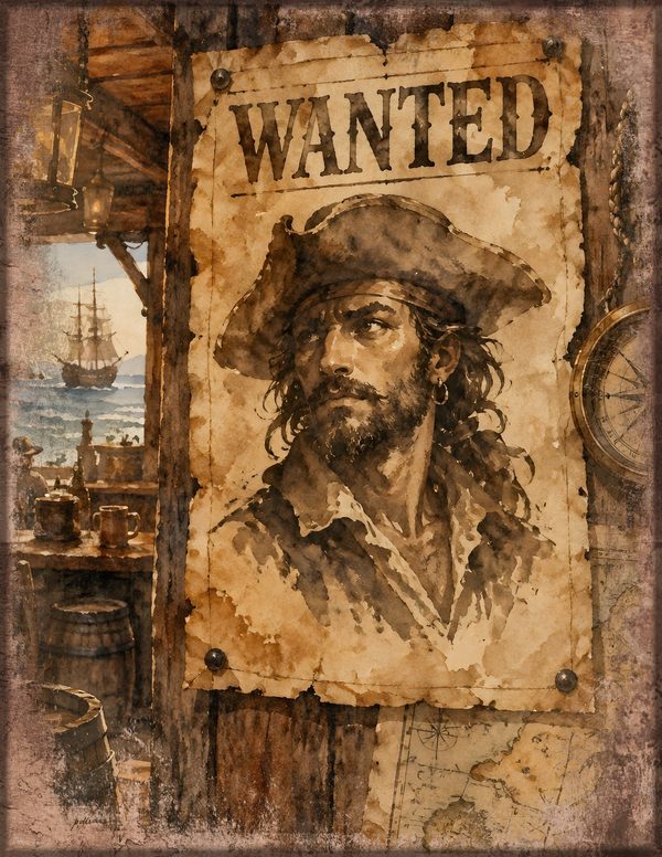 Wanted Posters Junk Journal Kit: Digital Scrapbook Paper - Pirates and Privateers - Commercial Use — image 14