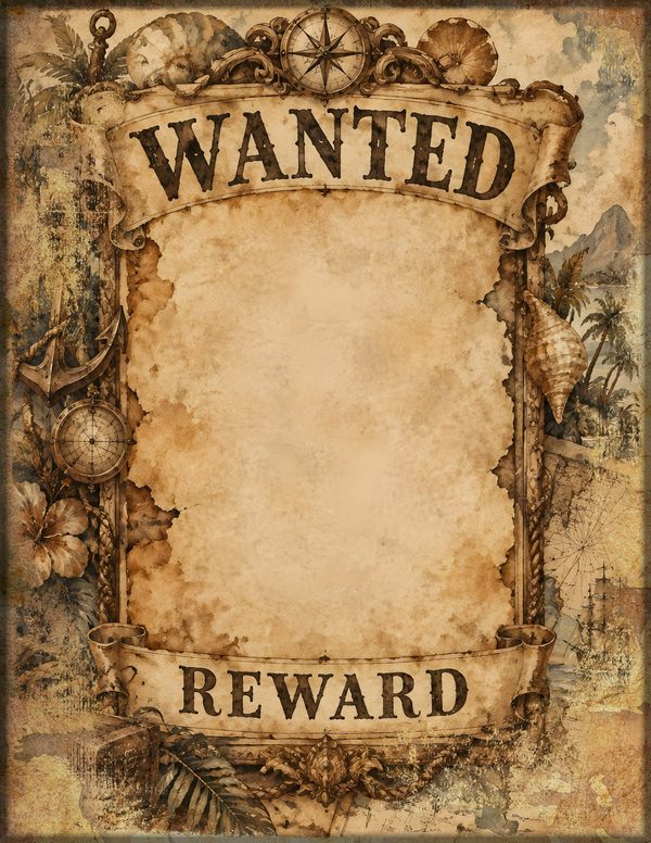 Wanted Posters Junk Journal Kit: Digital Scrapbook Paper - Pirates and Privateers - Commercial Use — image 19