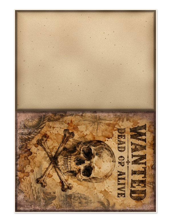 Wanted Posters Junk Journal Kit: Digital Scrapbook Paper - Pirates and Privateers - Commercial Use — image 22