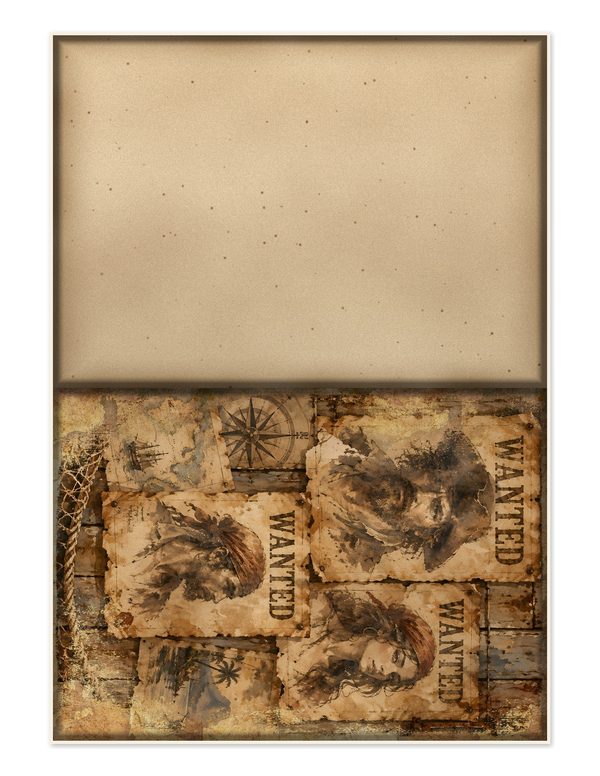Wanted Posters Junk Journal Kit: Digital Scrapbook Paper - Pirates and Privateers - Commercial Use — image 25