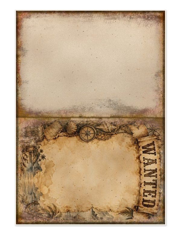 Wanted Posters Junk Journal Kit: Digital Scrapbook Paper - Pirates and Privateers - Commercial Use — image 30