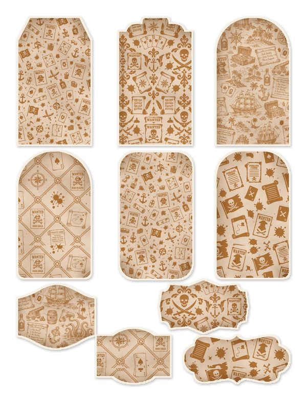Wanted Posters Junk Journal Kit: Digital Scrapbook Paper - Pirates and Privateers - Commercial Use — image 43