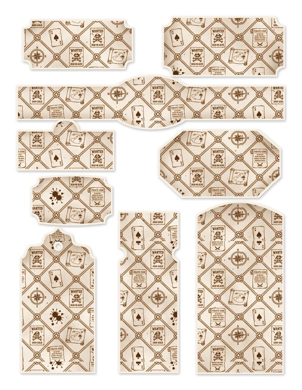 Wanted Posters Junk Journal Kit: Digital Scrapbook Paper - Pirates and Privateers - Commercial Use — image 47