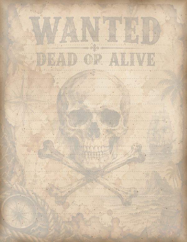 Wanted Posters Junk Journal Kit: Digital Scrapbook Paper - Pirates and Privateers - Commercial Use — image 55
