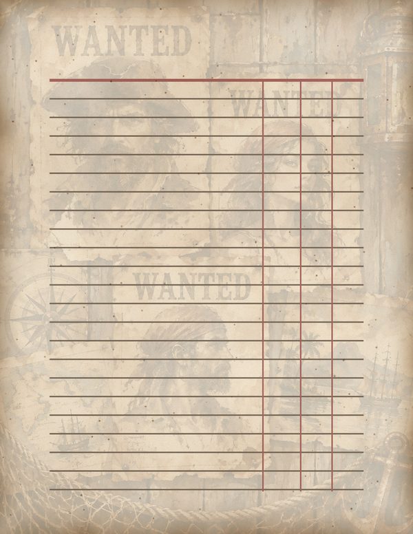 Wanted Posters Junk Journal Kit: Digital Scrapbook Paper - Pirates and Privateers - Commercial Use — image 58